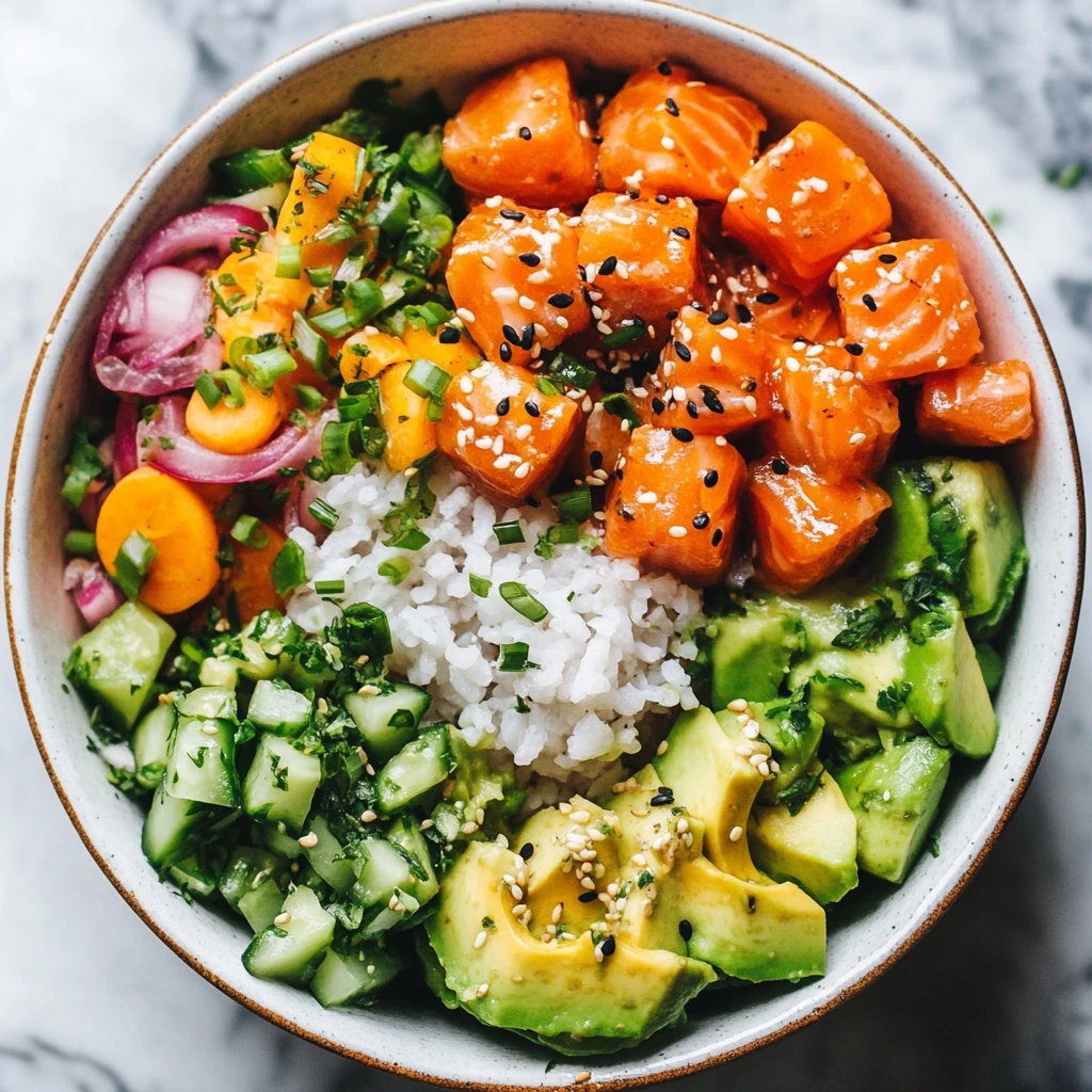Salmon and Avocado Poke Bowl