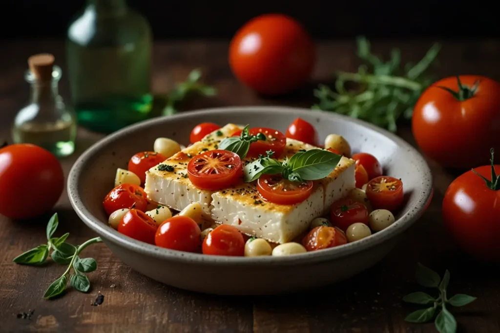 One-Pan Baked Feta with Summer Tomatoes, Oregano & Butter Beans