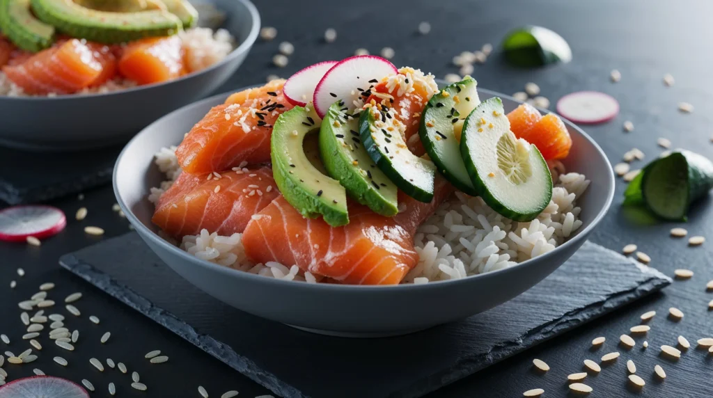 Salmon and Avocado Poke Bowl