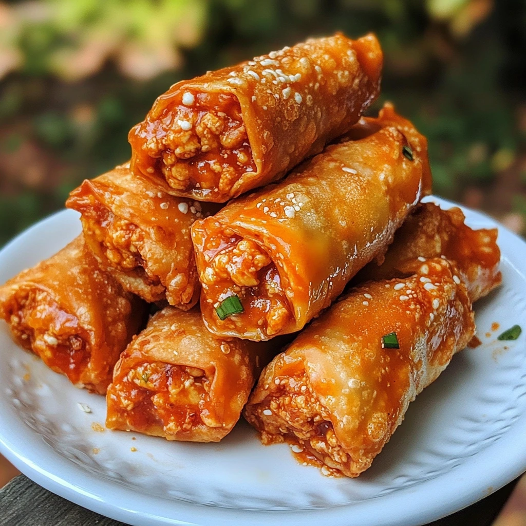 golden Buffalo Chicken Egg Rolls