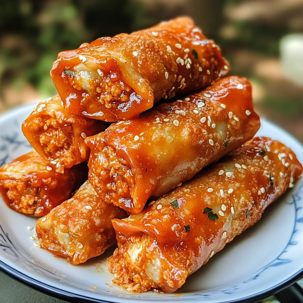 golden Buffalo Chicken Egg Rolls