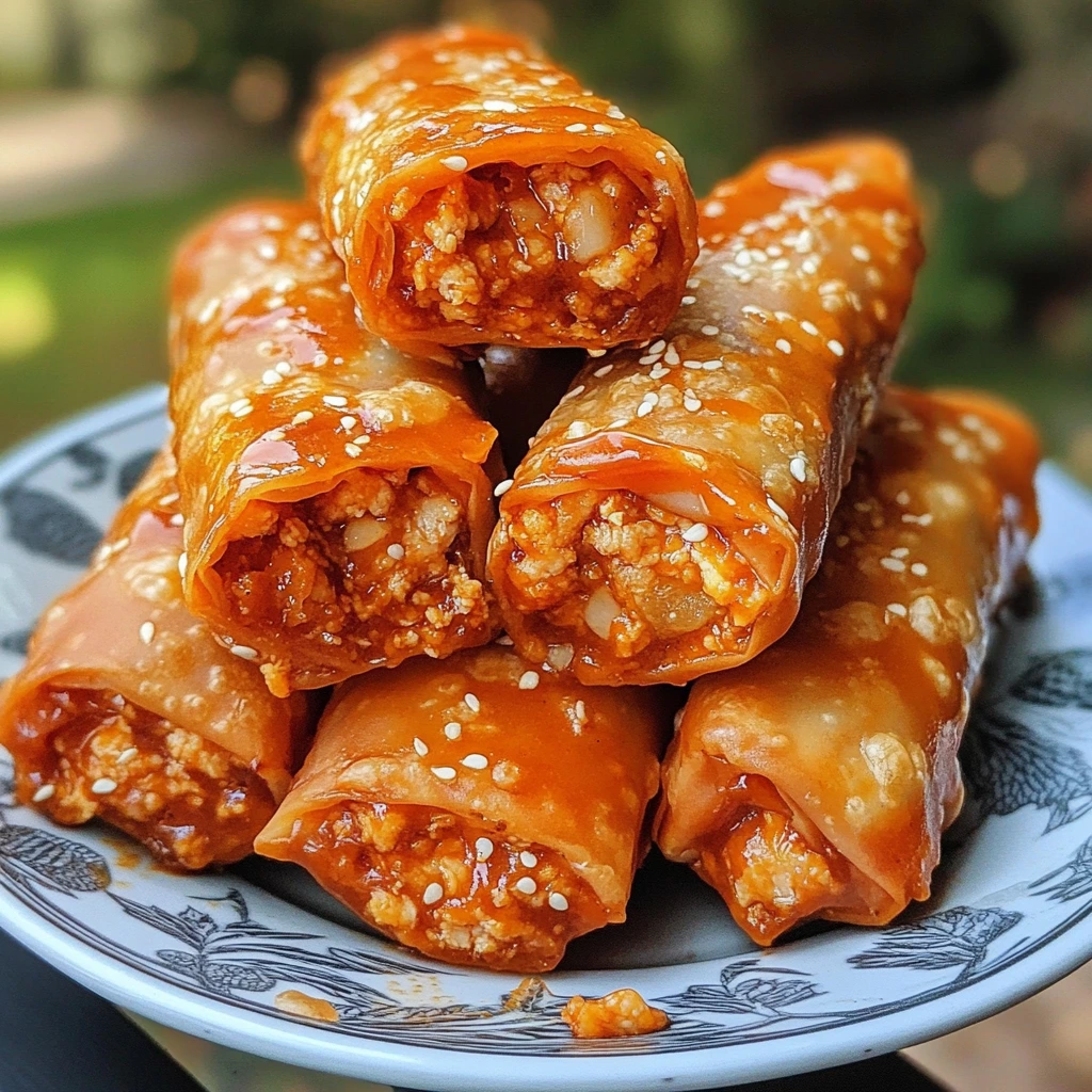 golden Buffalo Chicken Egg Rolls
