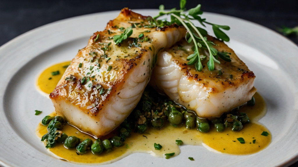 Pan-Seared Cod with Herby Lemon Butter Sauce