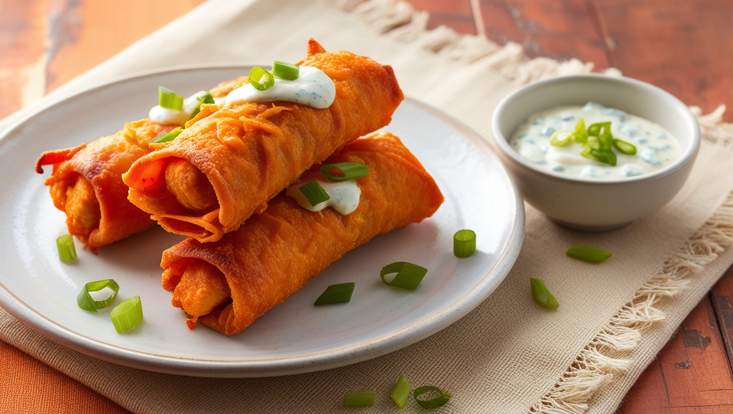 Crispy Buffalo Chicken Egg Rolls 