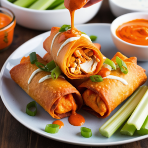 Crispy Buffalo Chicken Egg Rolls