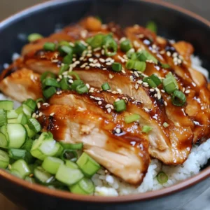 Teriyaki chicken skewers grilled to perfection, glistening with sauce and served on a wooden board.