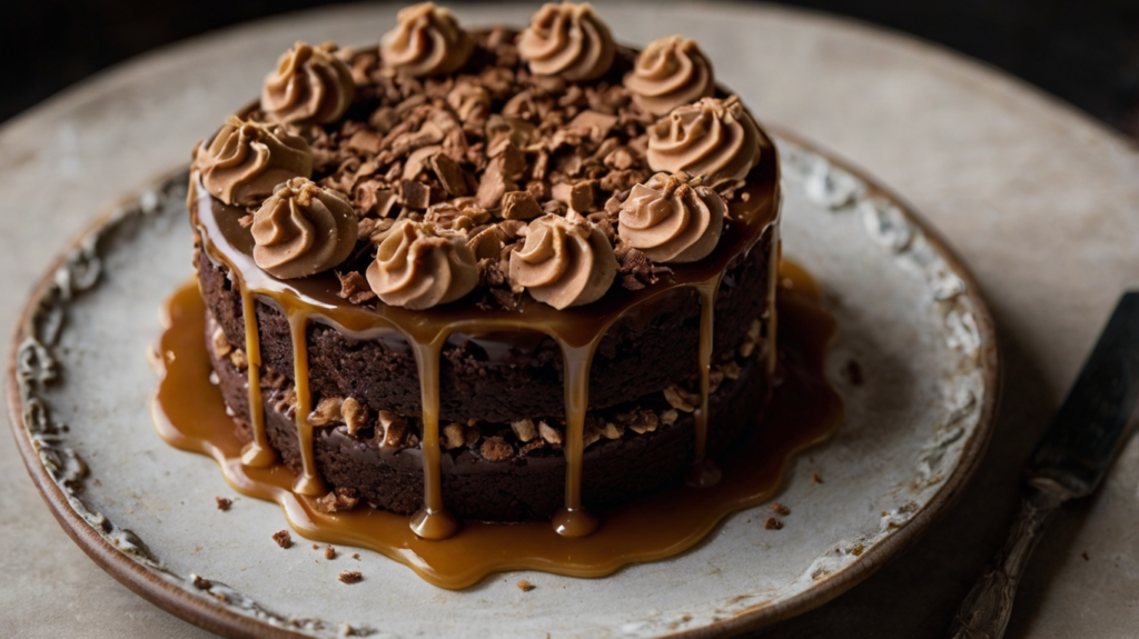 Chocolate Caramel Crunch Layer Cake