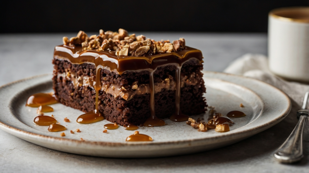 Chocolate Caramel Crunch Layer Cake