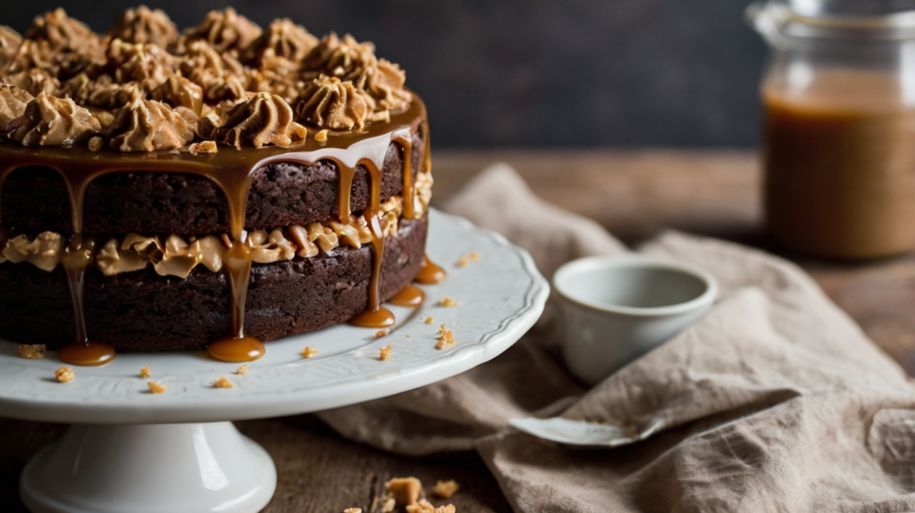 Chocolate Caramel Crunch Layer Cake