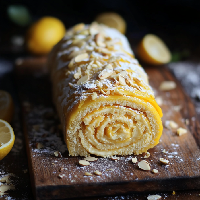 Lemon Yuzu Almond Rolled Log