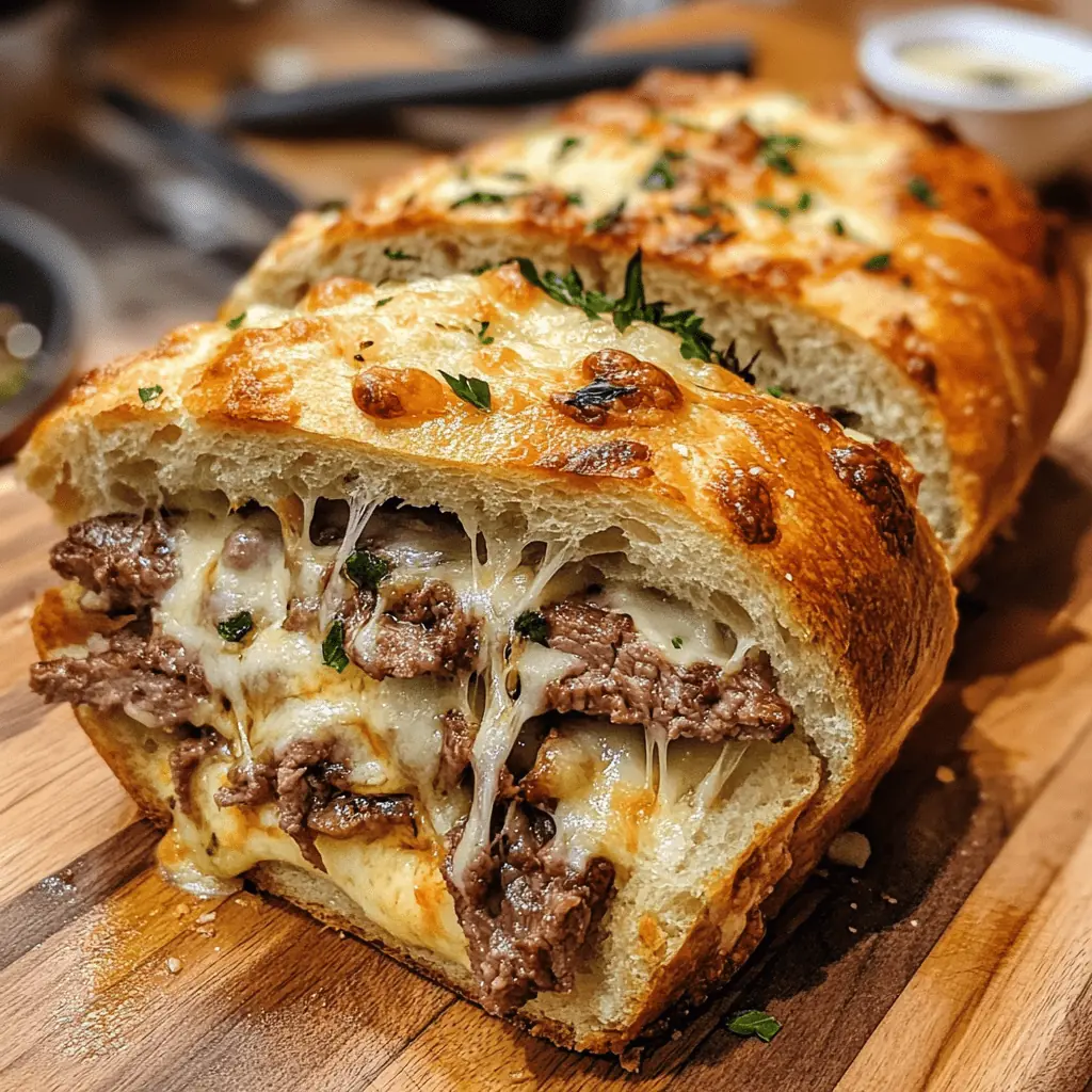 Philly Cheesesteak Cheesy Bread