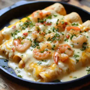 Shrimp Enchiladas with Cheese Sauce