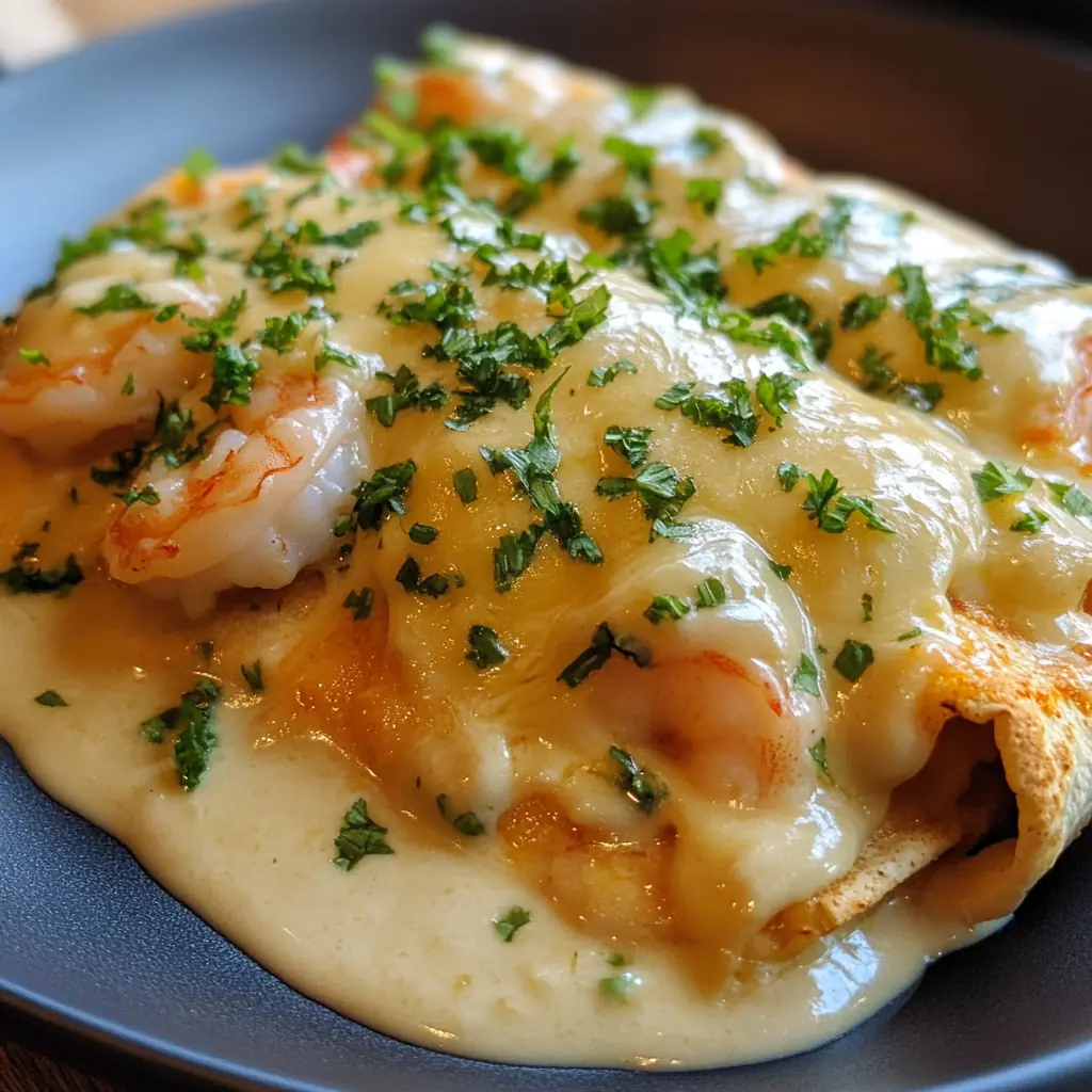 Shrimp Enchiladas with Cheese Sauce