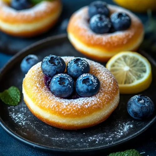 Baked Lemon Blueberry Donuts