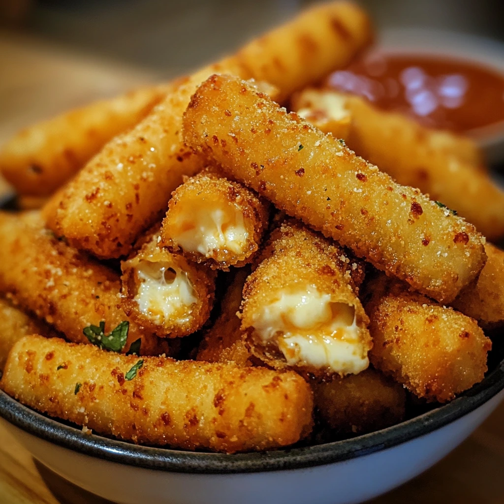 Crispy Cheddar Mozzarella Sticks