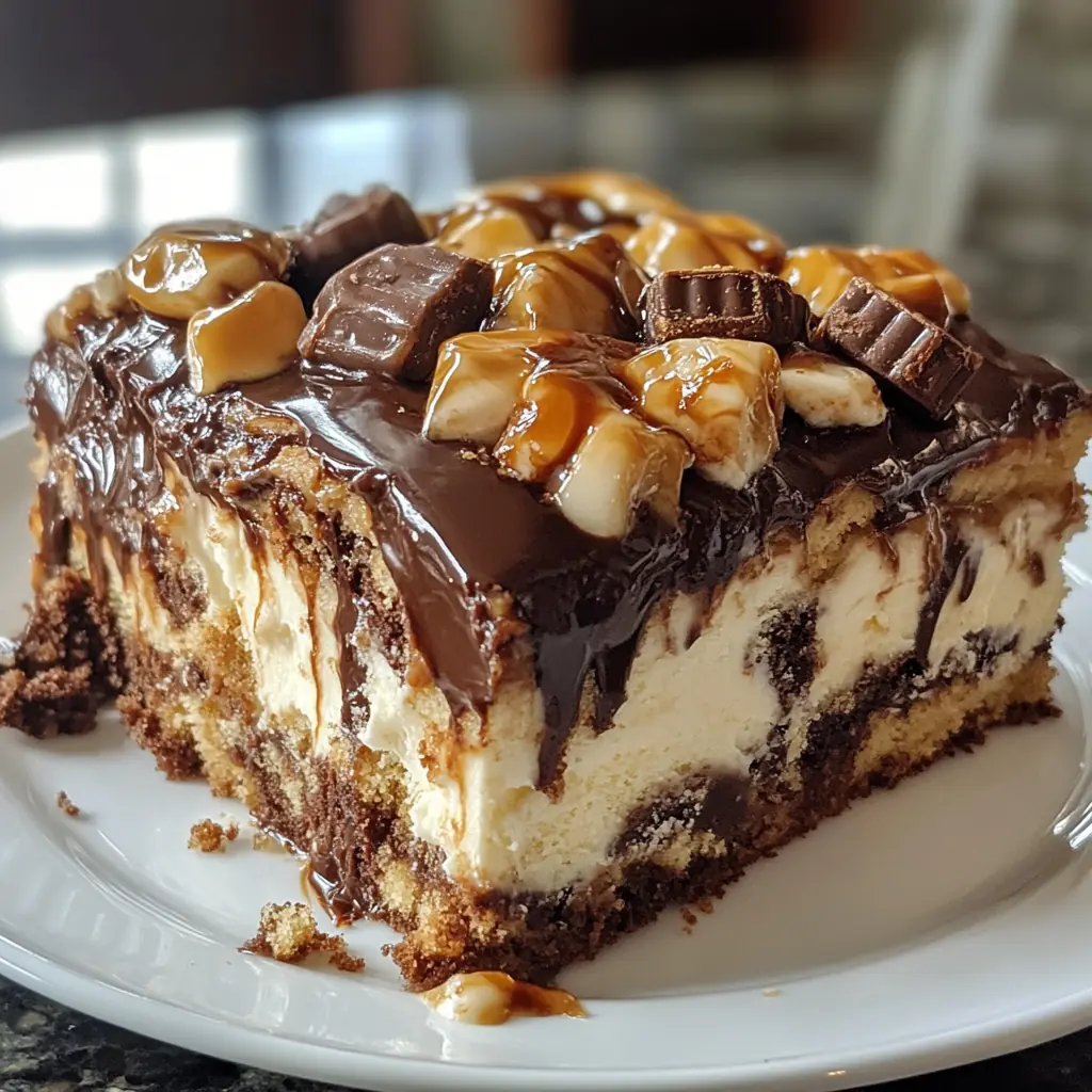 Snickers Poke Cake
