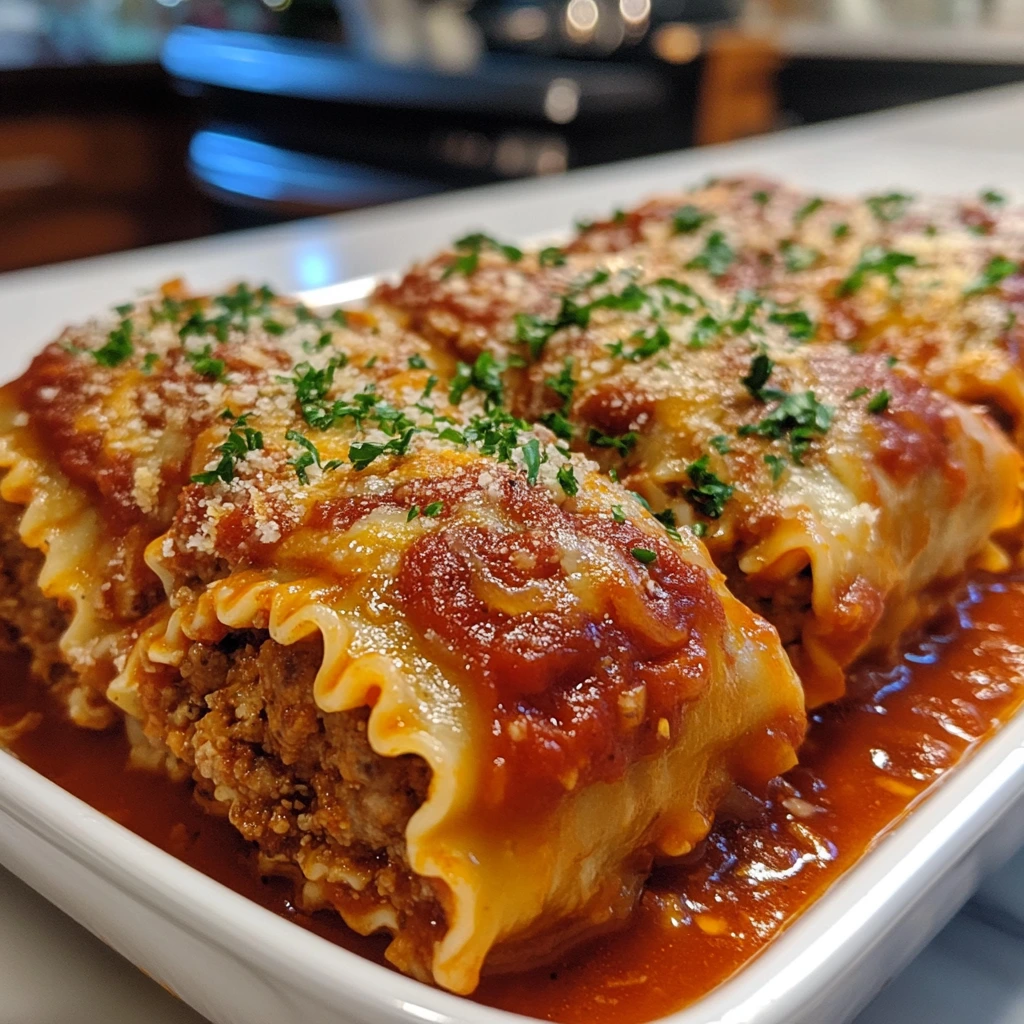 Italian Meatball Lasagna Roll-Ups
