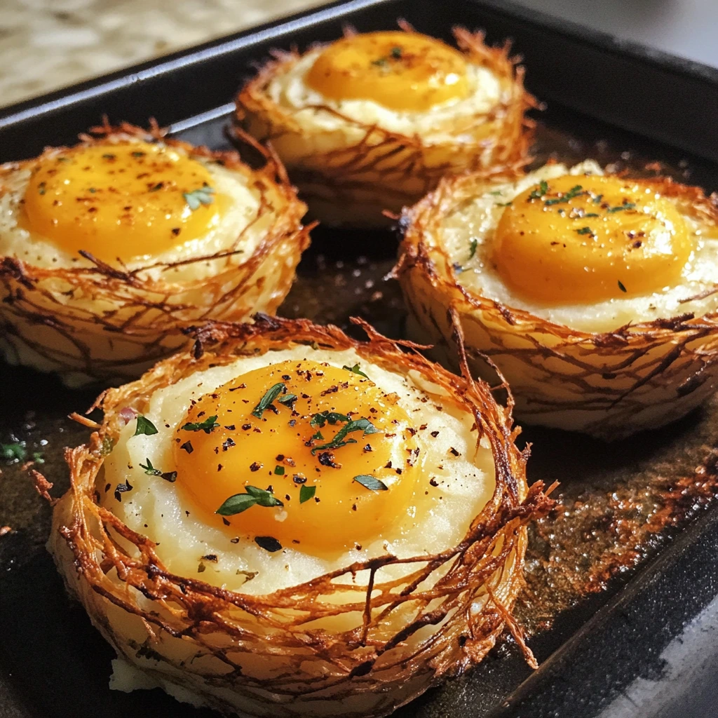 Stuffed Mashed Potato Nests