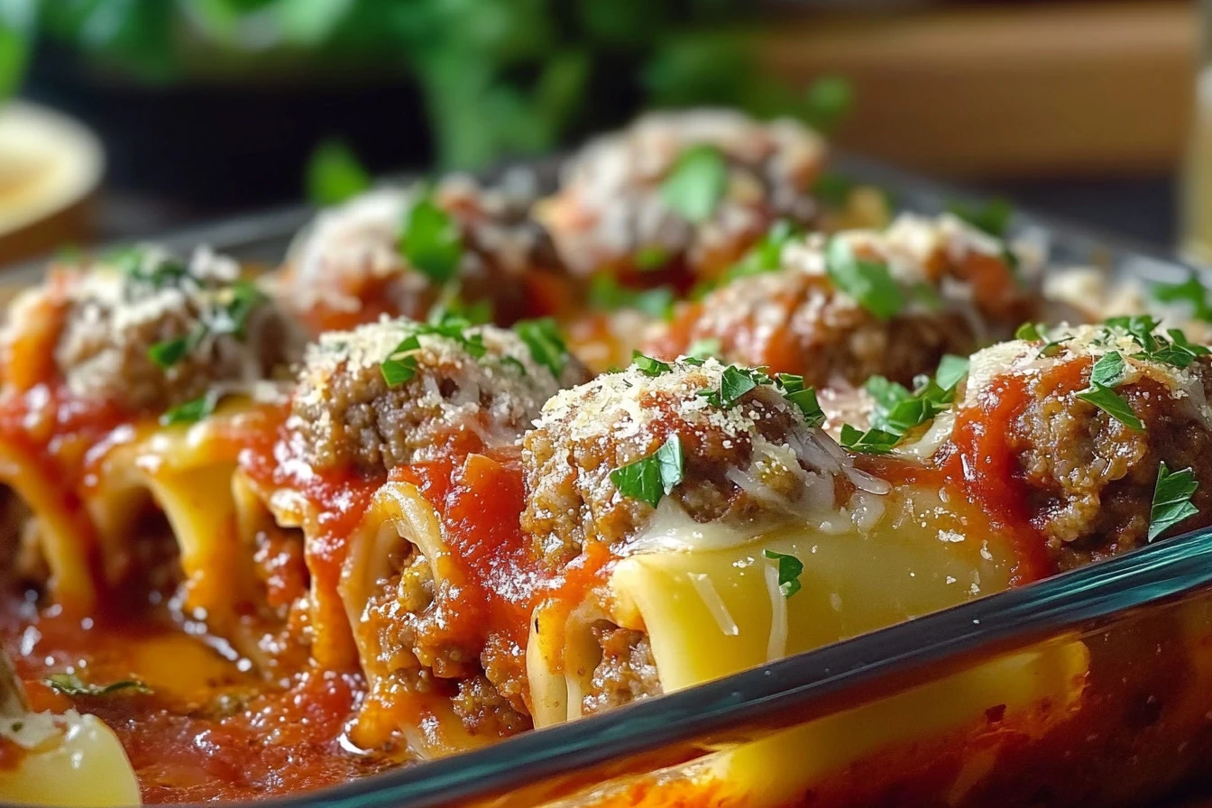 Italian Meatball Lasagna Roll-Ups