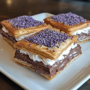 Chocolate-Lavender Napoleons