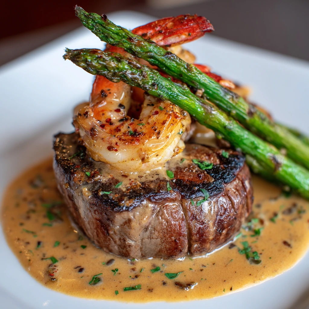 Filet Mignon with Shrimp And Lobster Sauce
