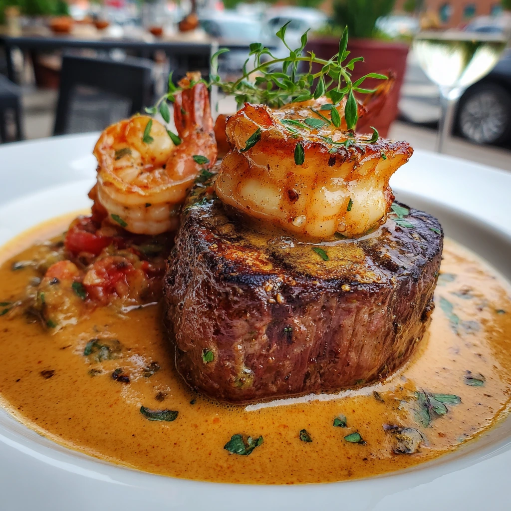 Filet Mignon with Shrimp And Lobster Sauce