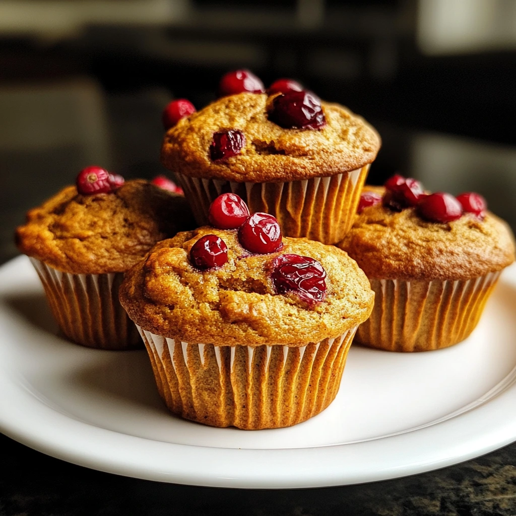 Healthy Pumpkin Cranberry Muffins