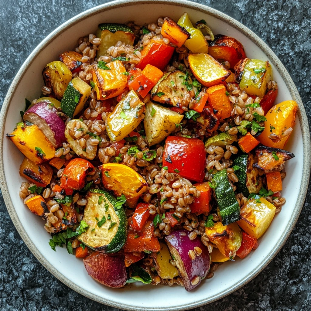 Healthy Warm Farro Salad
