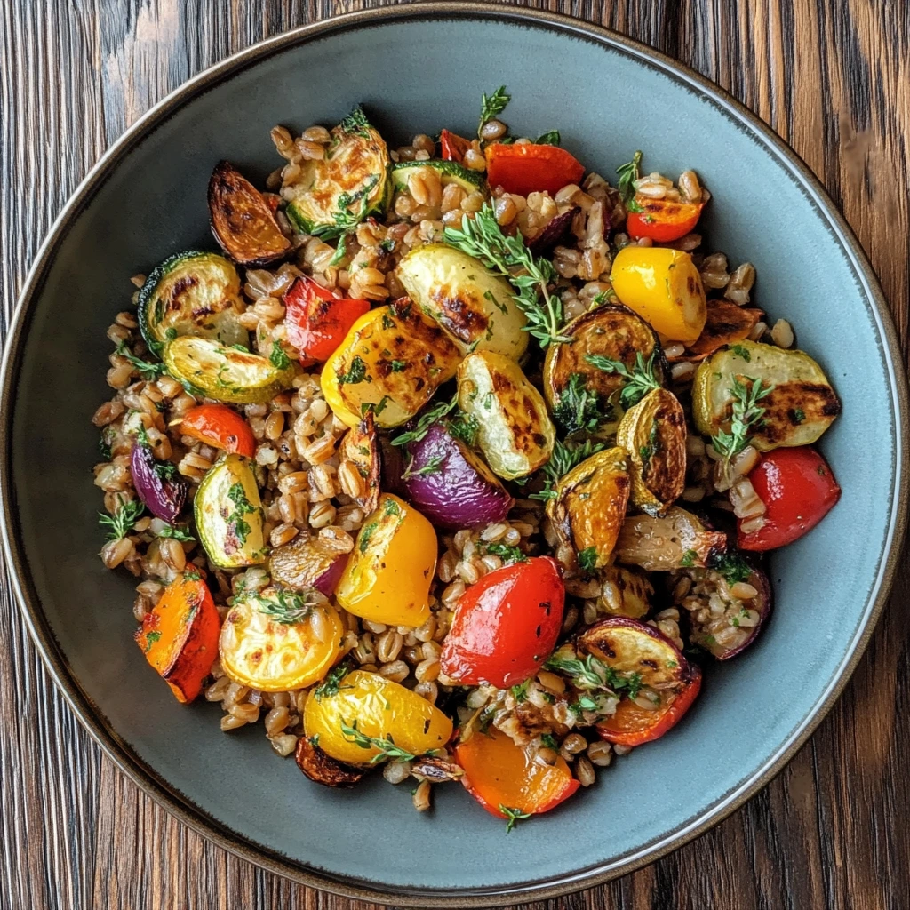 Healthy Warm Farro Salad
