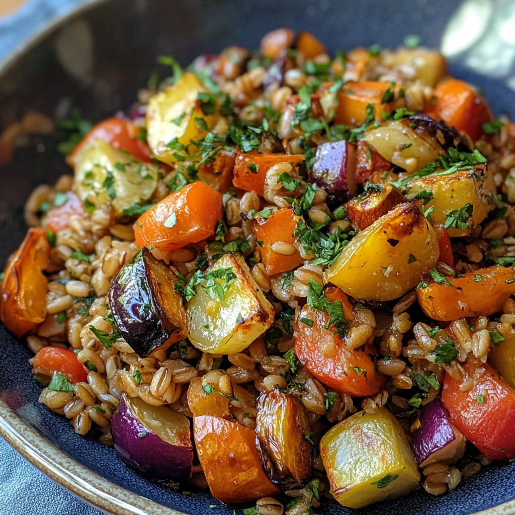 Healthy Warm Farro Salad