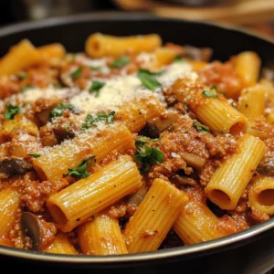 Rigatoni with Mushroom Bolognese