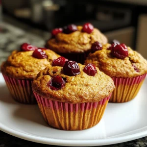 Healthy Pumpkin Cranberry Muffins