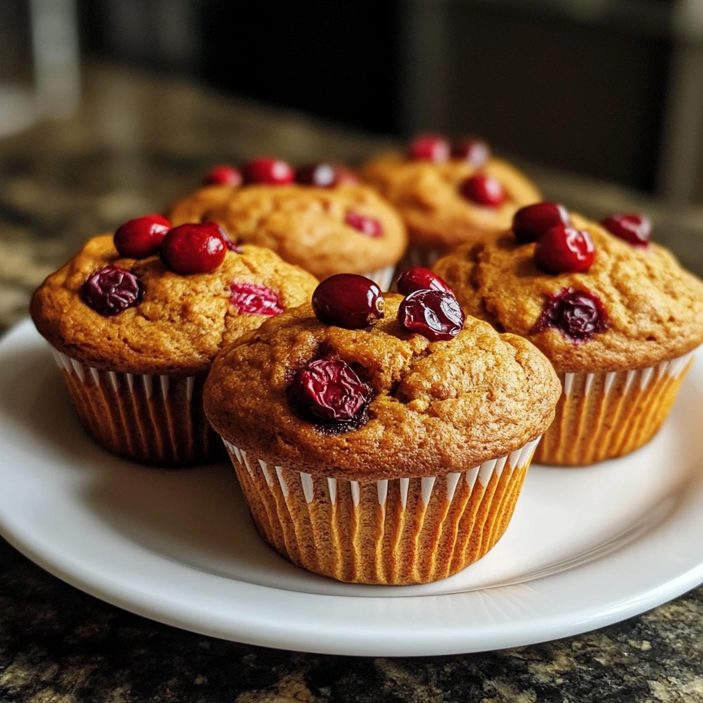 Healthy Pumpkin Cranberry Muffins