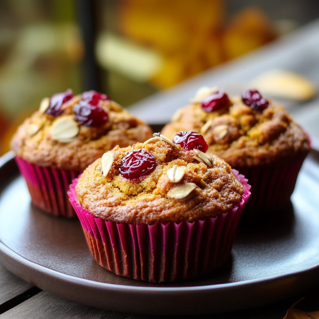 Healthy Pumpkin Cranberry Muffins