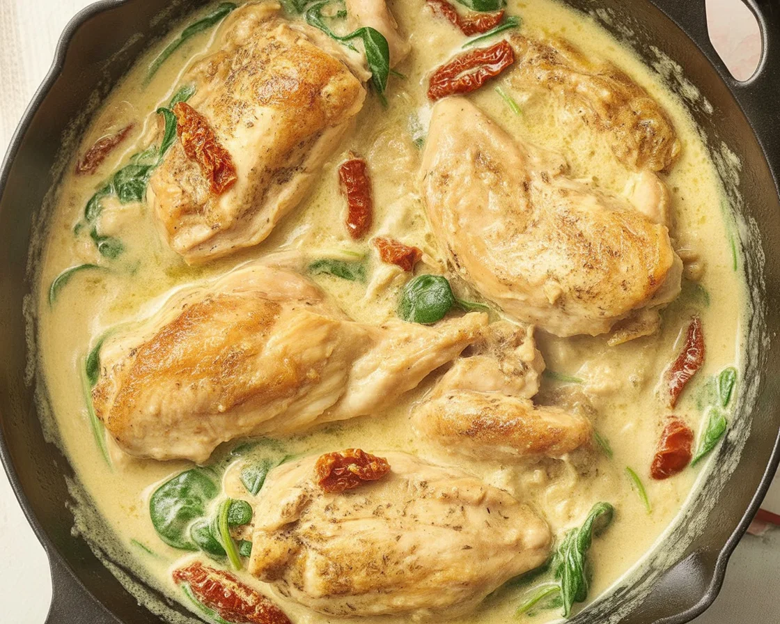 Delicious one pan chicken recipes with garlic, herbs, and creamy sauces.