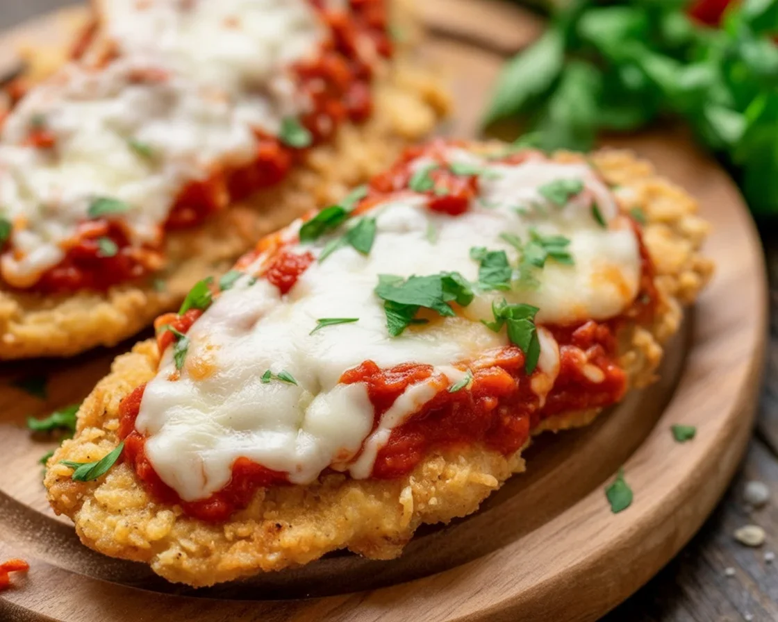 A variety of healthy air fryer dinner recipes including chicken parmesan and orange chicken.