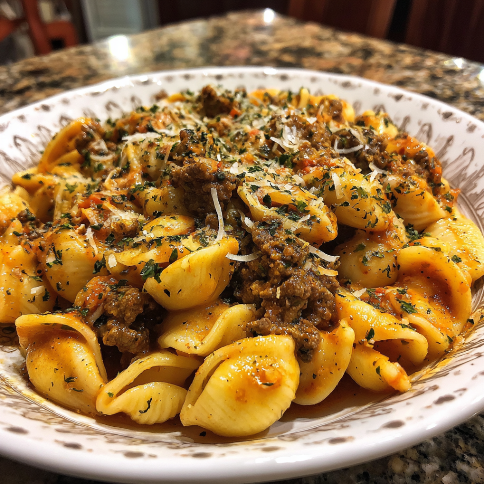 Creamy Beef and Shells