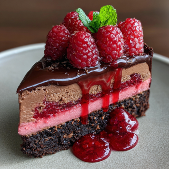 Dark Chocolate Raspberry Mousse Cake