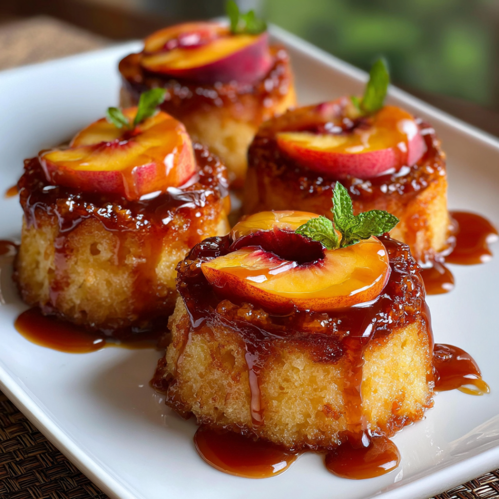 Peach Upside Down Mini Cakes