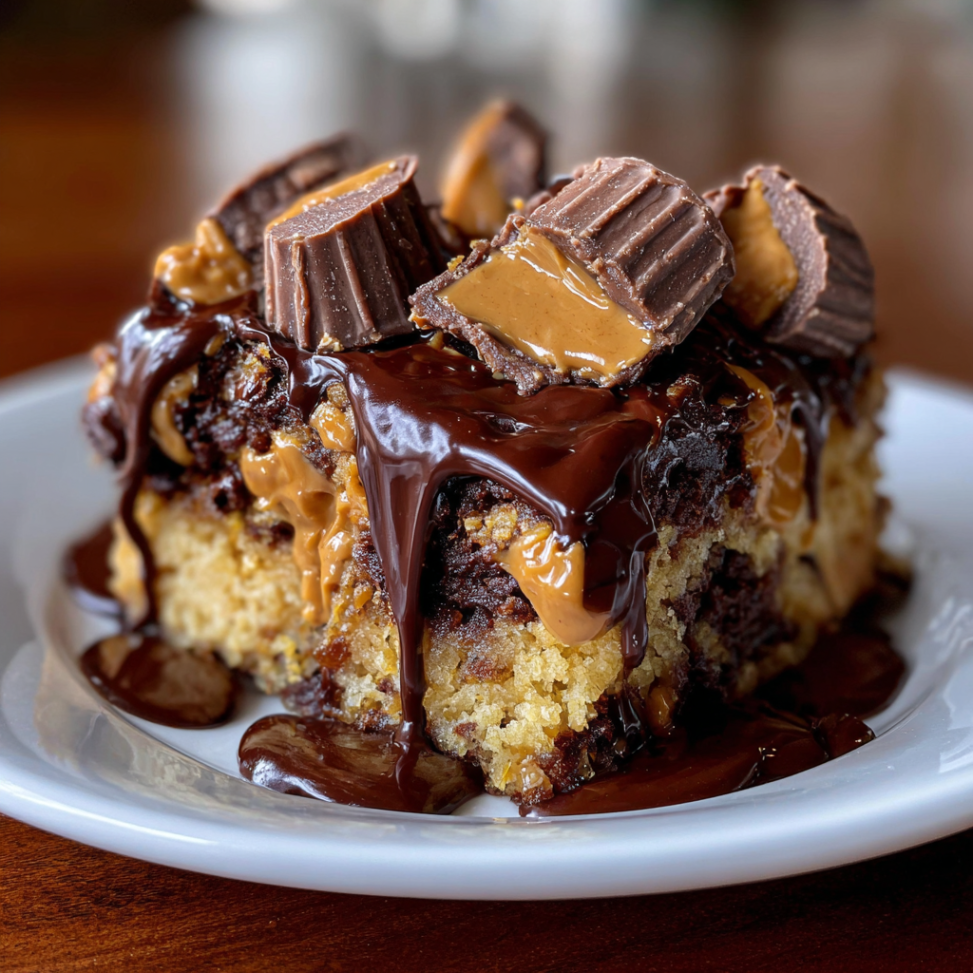 Peanut Butter Cup Dump Cake