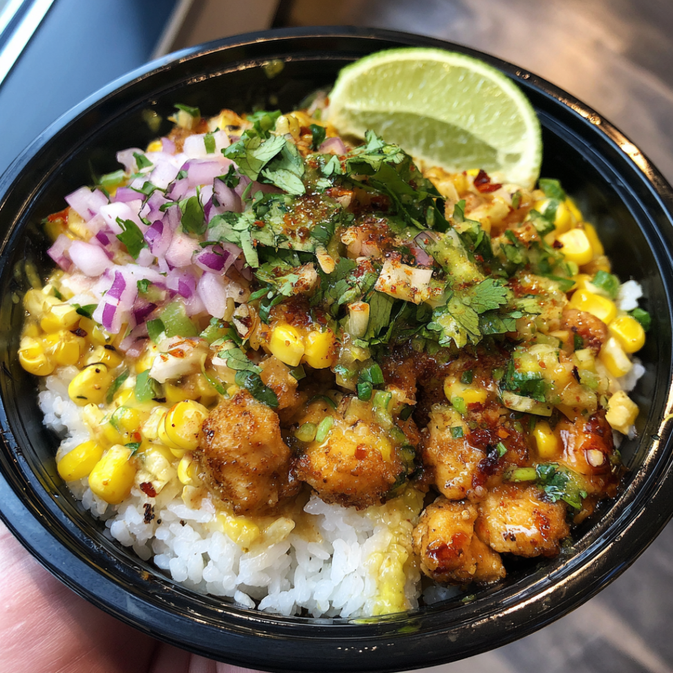 Street Corn Chicken Rice Bowl