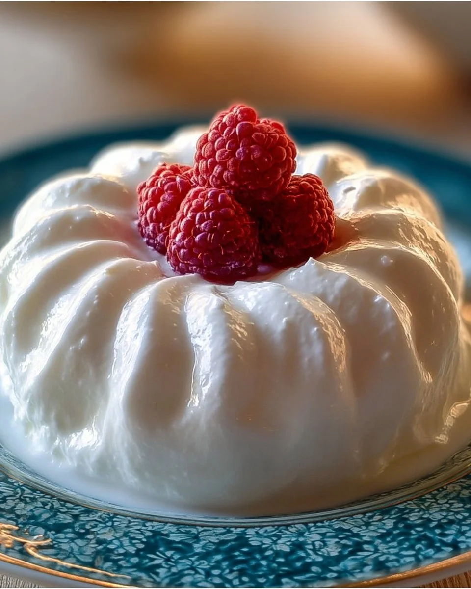 A bowl of Greek Yogurt Jello Fluff, a light and colorful dessert with a creamy texture.
