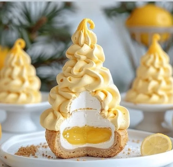 Delicious lemon cream puffs filled with citrusy lemon cream