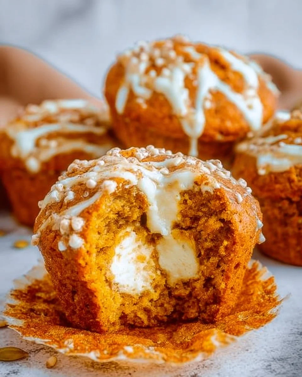 Starbucks copycat pumpkin cream cheese muffins on a plate