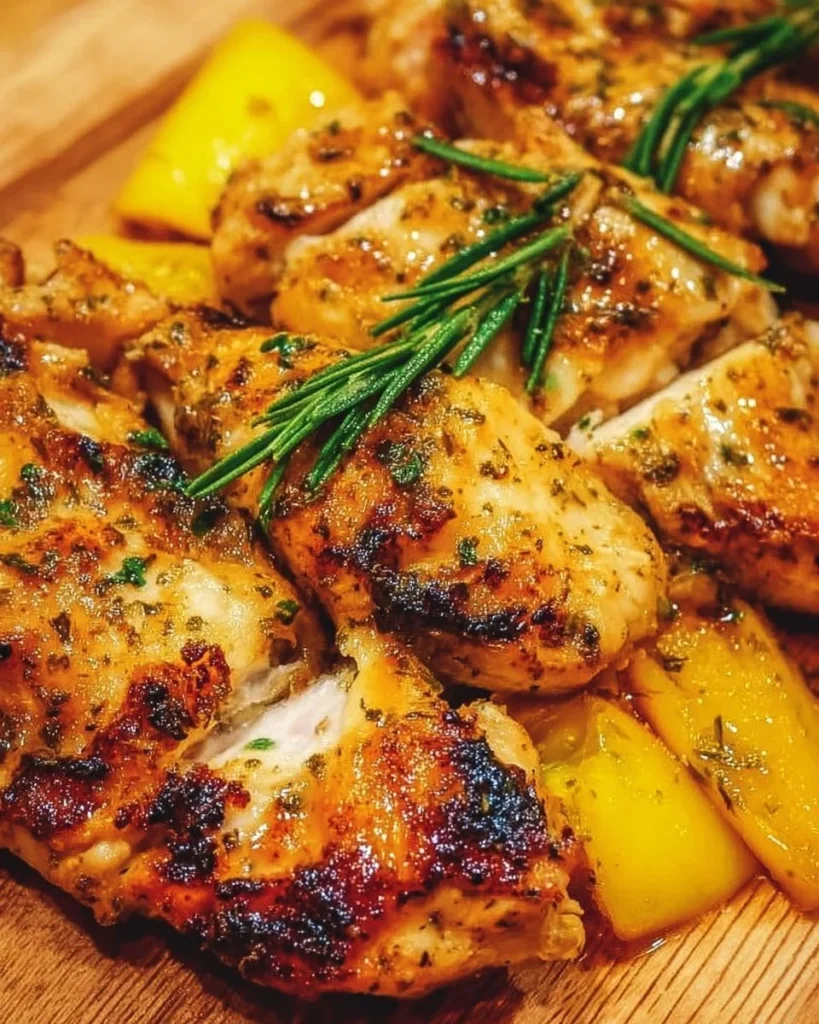 Tropical chicken served with fresh fruits and herbs for a vibrant dish
