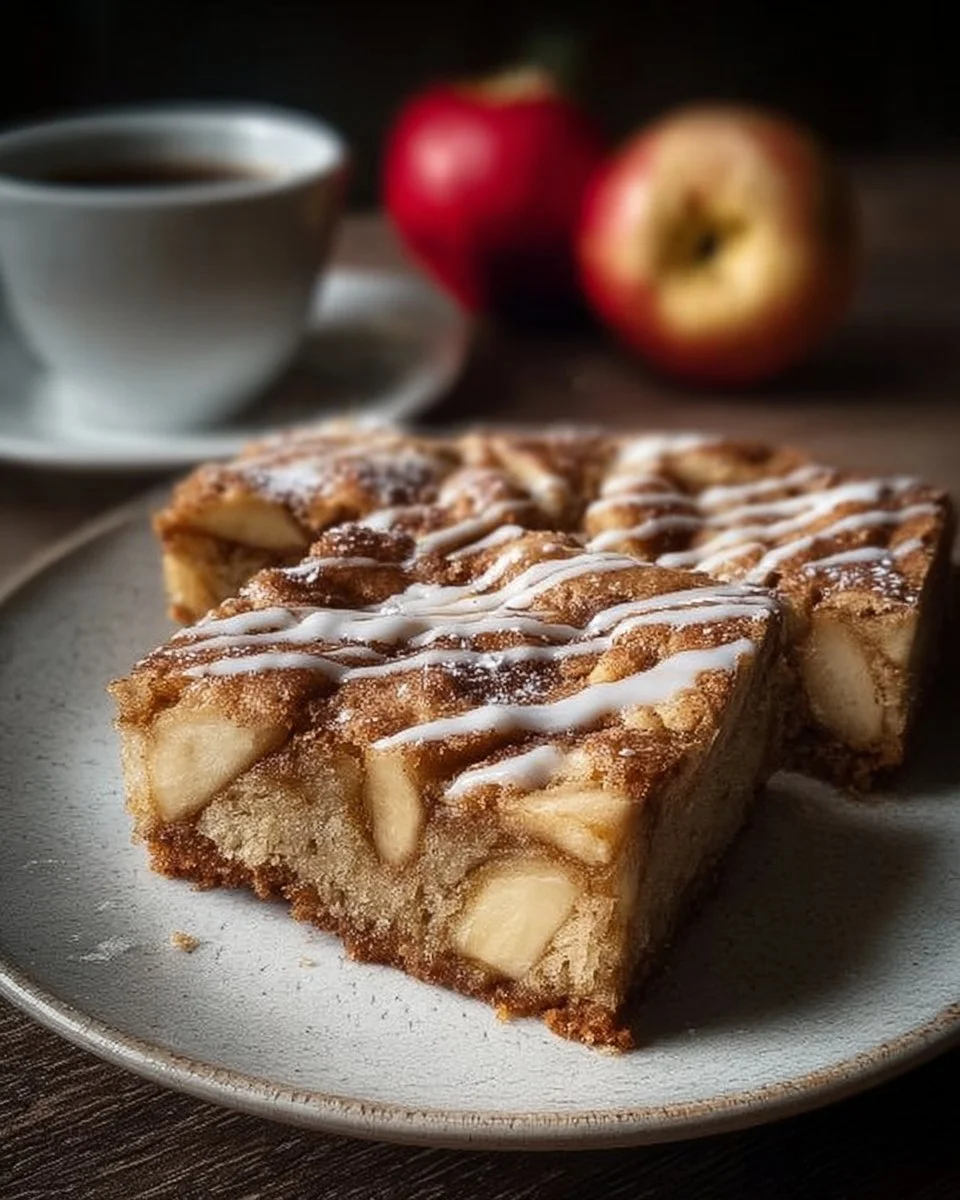 Delicious Apple Cinnamon Sheet Cake with fresh apple slices and cinnamon on top