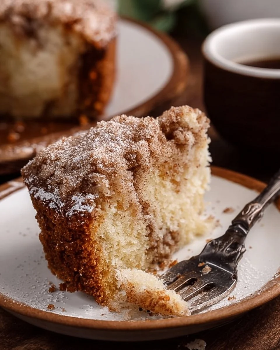 Delicious homemade coffee cake with a crunchy streusel topping.