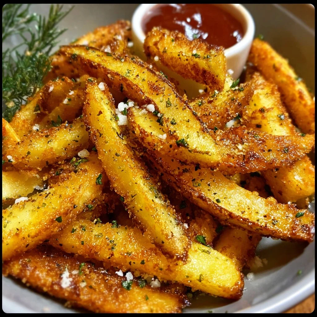 Crispy air fryer apple fries, a delicious and healthy snack option.