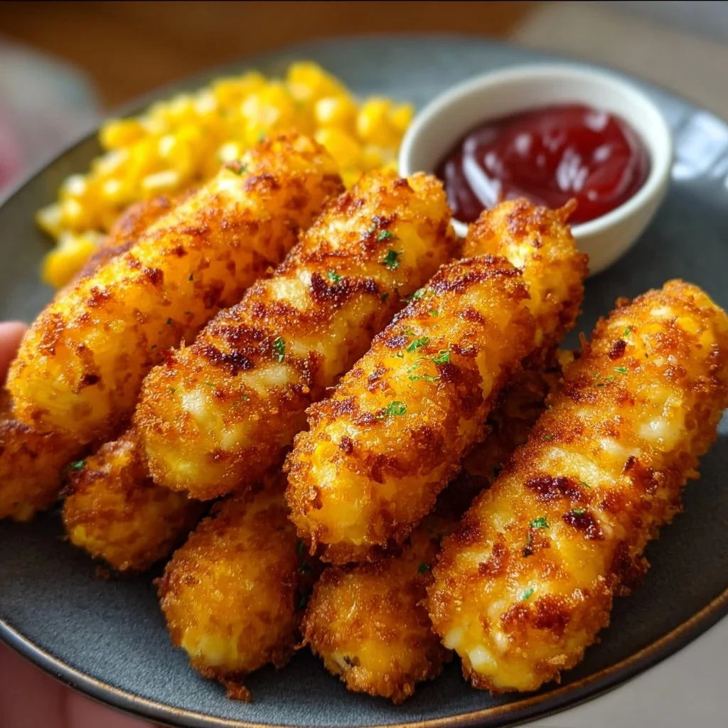 Bowl of crispy cheesy corn sticks served as a delicious snack.