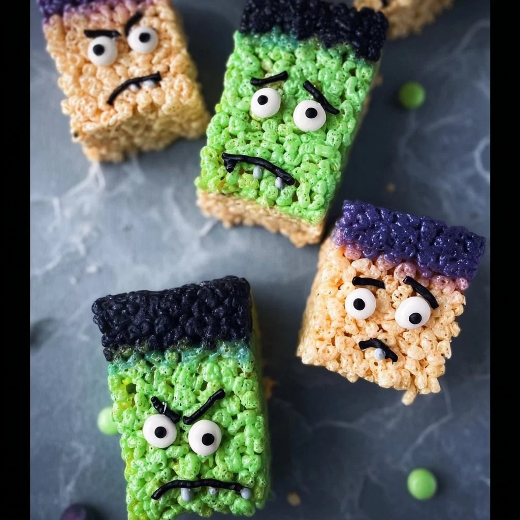 Frankenstein Halloween Rice Krispie Treats